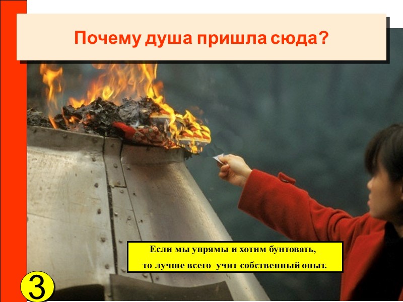 Почему душа пришла сюда? Если мы упрямы и хотим бунтовать,  то лучше всего